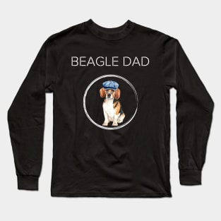 Funny Beagle Dog Dad with Hat and Sunglases Long Sleeve T-Shirt